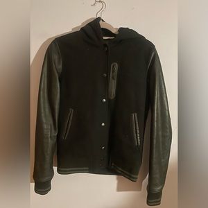 NIKE Sportswear Women’s Leather & Wool Hooded DESTROYER Varsity Jacket